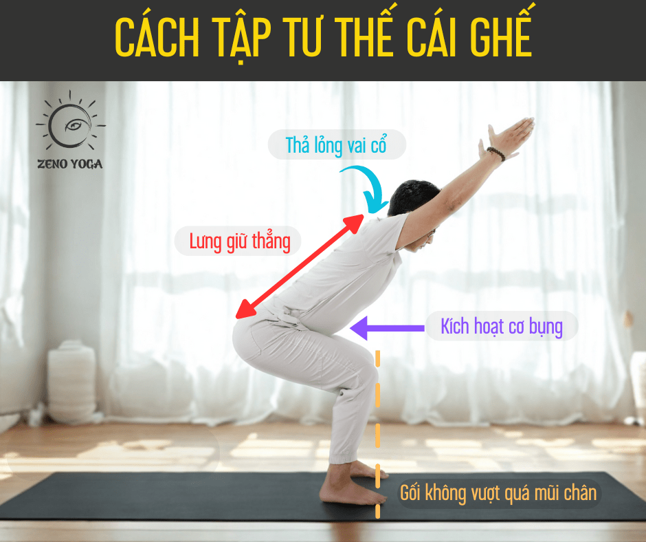 Cách tập Utkatasana 